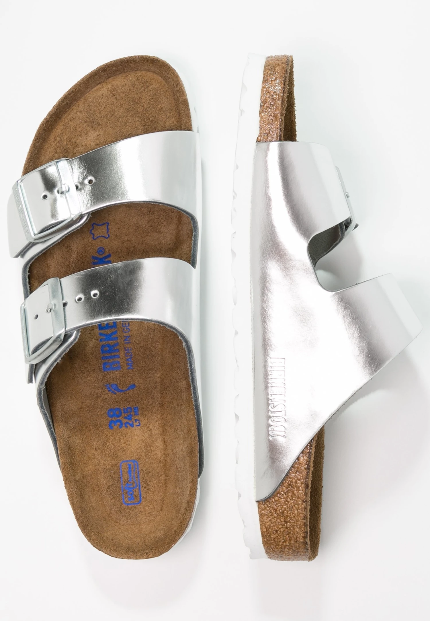 Birkenstock Arizona Nl Sfb Narrow - Muiltjes - Metallic Silver 5 Birkenstock Arizona Nl Sfb Narrow - Muiltjes - Metallic Silver - Afbeelding 3