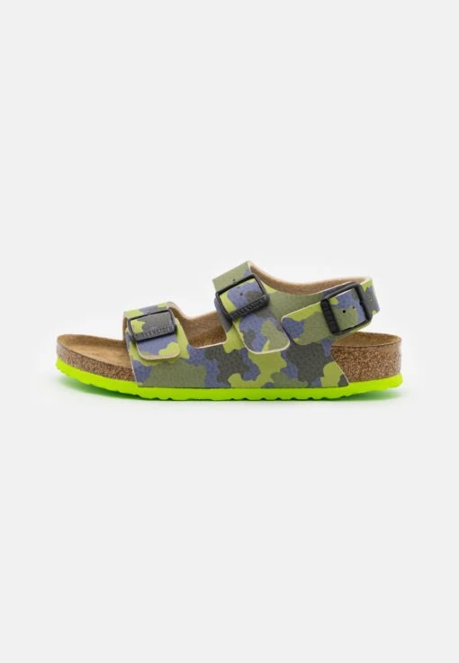 Birkenstock Milano Bf Camo - Sandalen - Desert Soil/Lime/Aqua -Birkenstock Schoen 57a5d0d31bf14ad980c06f1db084d5a7