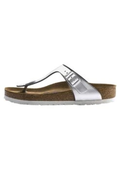 Birkenstock Gizeh- Teensandalen - Metallic Silver -Birkenstock Schoen 72d582452c4948afa67bb30de3573369