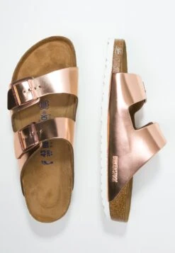 Birkenstock Arizona Nl Sfb Narrow - Muiltjes - Metallic Copper -Birkenstock Schoen 7a8a288dfdb143f58fadfe94d716cefe