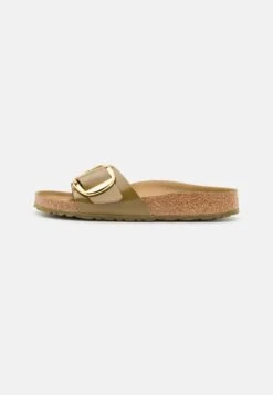 Birkenstock Madrid Big Buckle- Muiltjes - High Shine Mud Green -Birkenstock Schoen 816acb5e5a844cb092f56c382286ca54